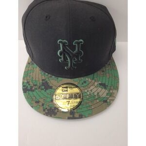 (RARE) 59Fifty New Era NY Mets Camo and Black Hat